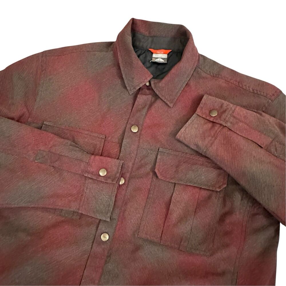 Vintage Y2K Nike ACG Jacket Mens L Red Plaid Flannel Snap Button Quilted Lined